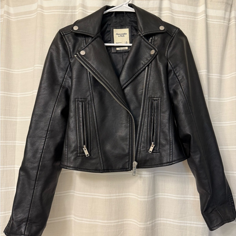 Abercrombie & Fitch Black Vegan Leather Jacket
